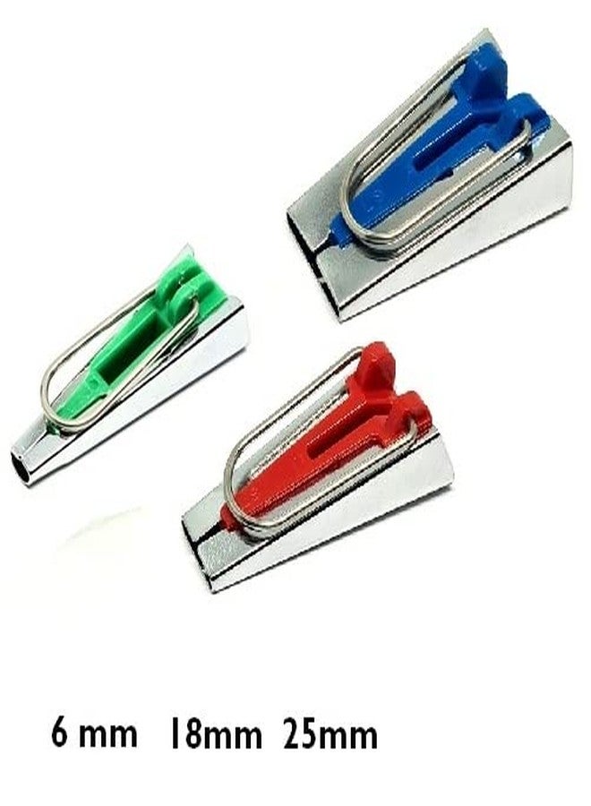 ZENITH Combo 6mm +18mm + 25 mm Bias Tape Maker Binding Sewing Accessories. Green Red Blue Steel Finish 6mm +18mm + 25 mm Bias Tape Maker - Image 2